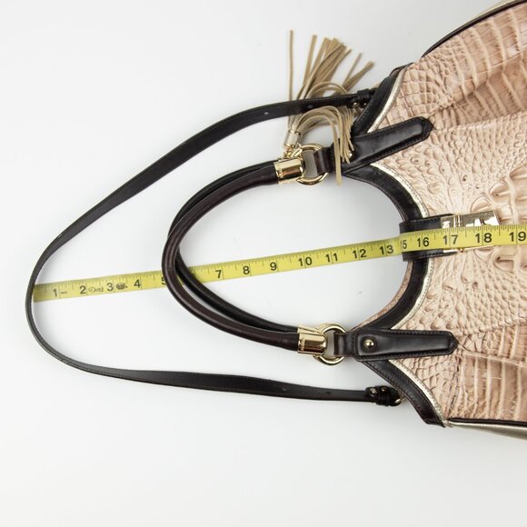 Brahmin Elisa Purse Leather Crocodile Embossed Hobo Bag Blossom Kendall Brown - Picture 11 of 14